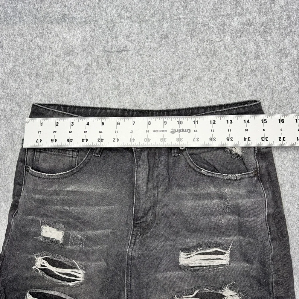 Hot Topic‎ Distressed Grunge Ripped Jeans Black Wash Wide Leg Denim Men 28Wx32L